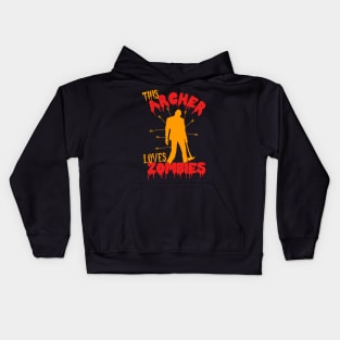 This Archer Loves Zombies - Archer Costume Halloween graphic Kids Hoodie